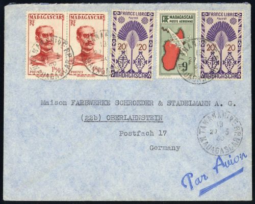 1941, Madagaskar, 279, 395 u.a., Brief
