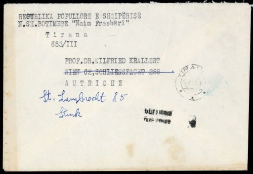 1963, Albanien, Brief
