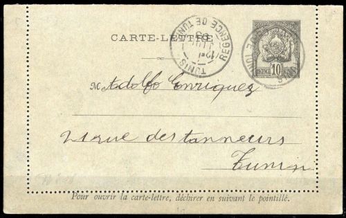 1893, Tunesien, K 5, Brief