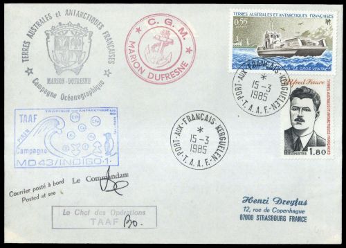 1985, Französische Gebiete in der Antarktis, 169 u.a., Brief
