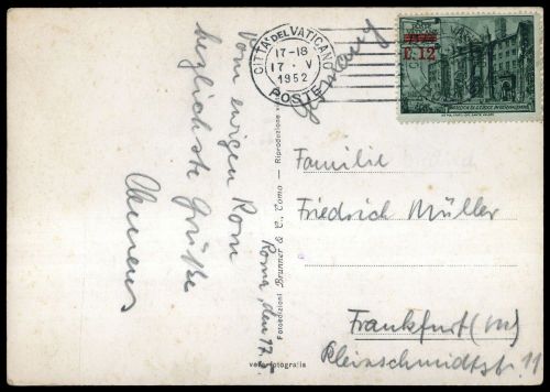 1952, Vatikanstaat, 187, Brief