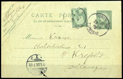 1903, Tunesien, P 12 u.a., Brief