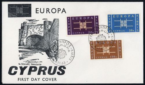 1963, Zypern, 225-27, FDC