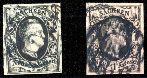 1851, Altdeutschland Sachsen, 3-4, gest.