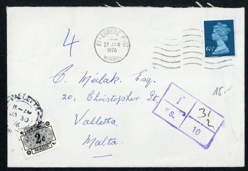1976, Malta, P 42 u.a., Brief