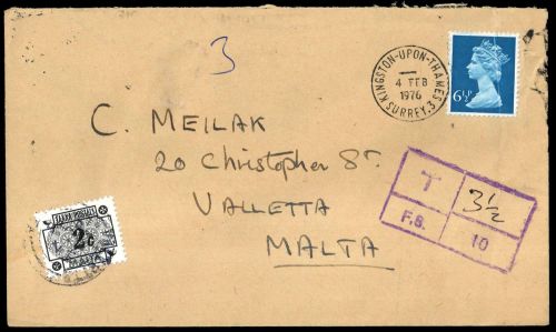 1976, Malta, P 42 u.a., Brief