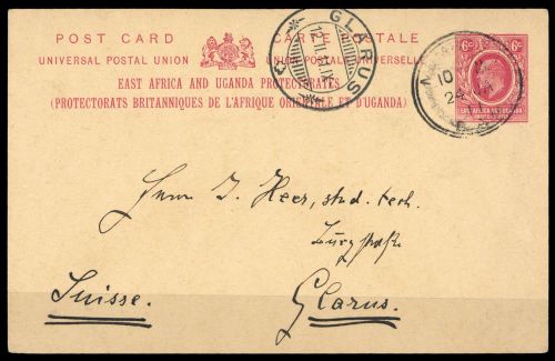 1907, Britisch Ostafrika und Uganda, P 6, Brief