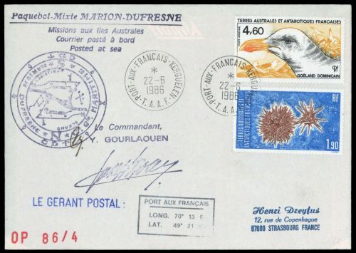1986, Französische Gebiete in der Antarktis, 210-11, Brief