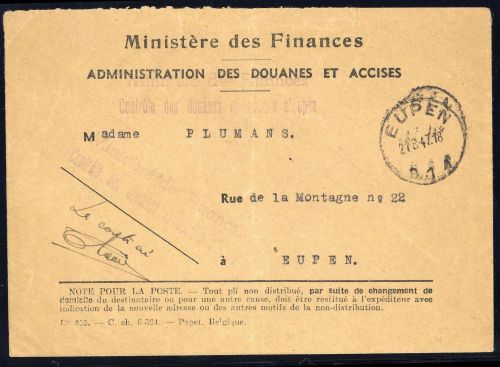 1947, Belgische Besatzung in Eupen, Brief