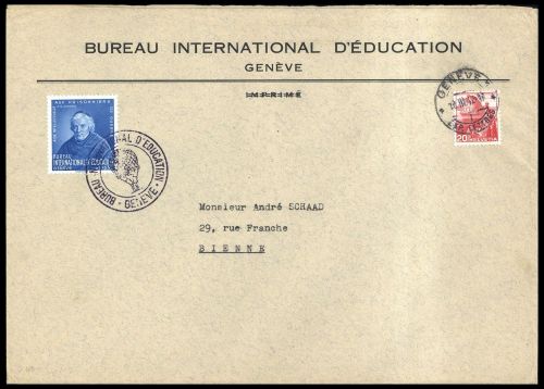 1942, Schweiz Internationale Erziehungsamt BIE, VIII u.a., Brief