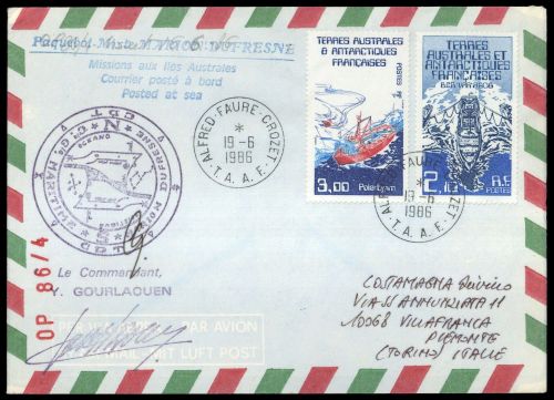 1986, Französische Gebiete in der Antarktis, 212-13, Brief