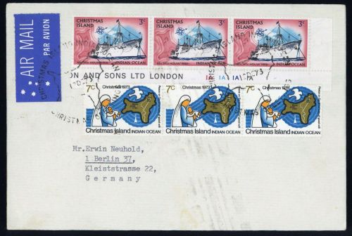 1972, Weihnachtsinseln, 59 (3), 41 (3), Brief