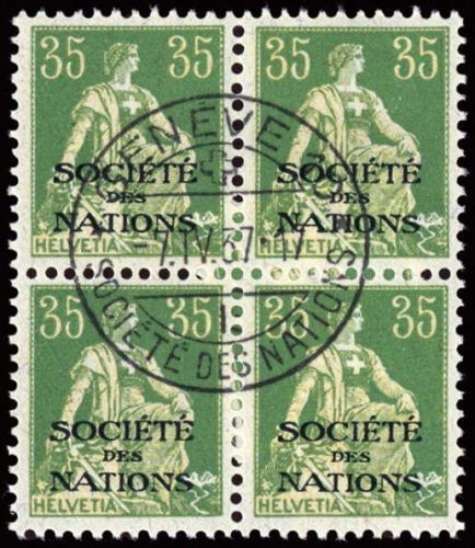 1922, Schweiz Völkerbund SDN, 7 PF, cto