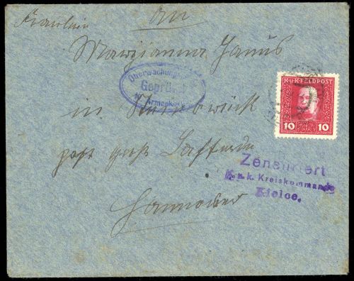 1915, Österreich Feldpost Allgemeine Ausgaben, 27 A, Brief