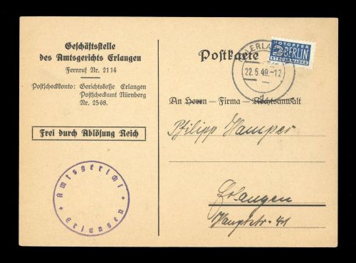 1948, Bizone Zwangszuschlagsmarken, 2, Brief