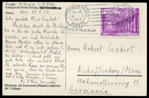 1952, Vatikanstaat, 156, Brief
