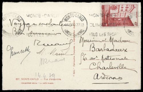 1939, Monaco, 167, Brief