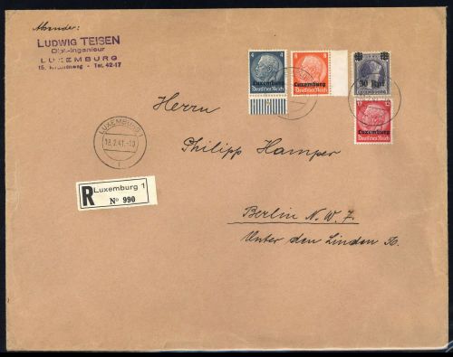 1940, Deutsche Besetzung II. WK Luxemburg, 2, 27 u.a., Brief