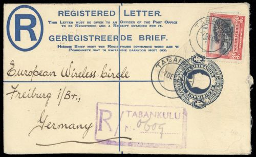 1926, Südafrika, EU 6 A u.a., Brief