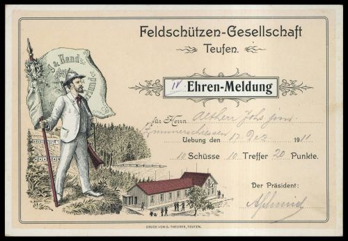 1911, Schweiz, Brief