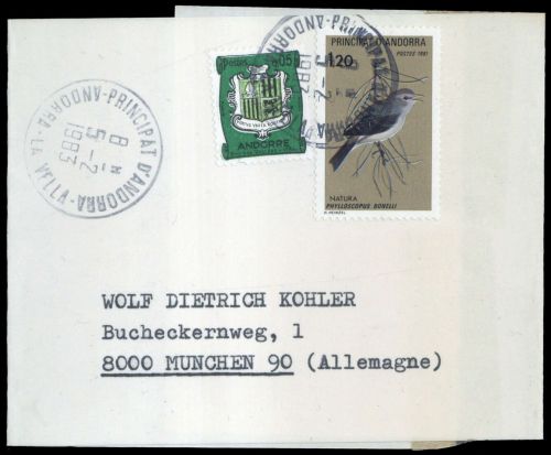 1983, Andorra Französische Post, 164, 315, Brief