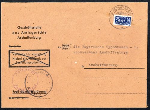 1948, Bizone Zwangszuschlagsmarken, 1, Brief