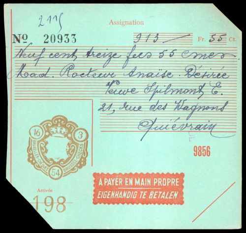 1954, Belgien, Brief