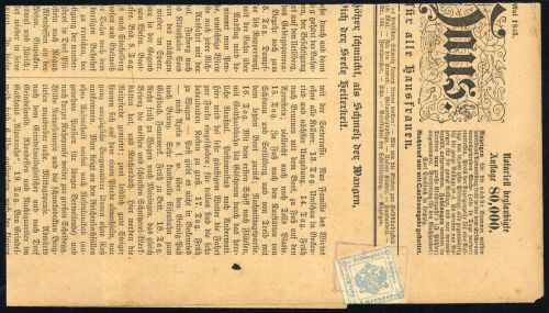 1858, Österreich Zeitungsstempelmarken, Z 5 I