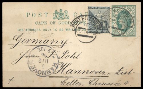 1892, Kap der Guten Hoffnung, P 5 u.a., Brief