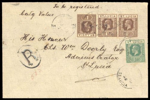 1921, St. Lucia, 66, 68 (3), Brief