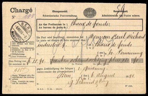 1890, Schweiz, Brief