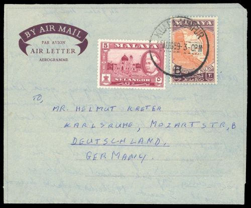 1957, Malaiische Staaten Selangor, 82 u.a., Brief
