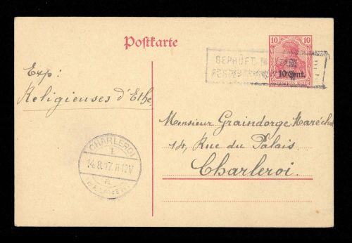 1917, Deutsche Besetzung I. WK Etappengebiet West, P 3, Brief