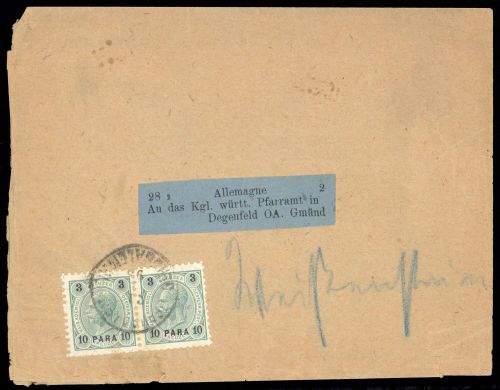 1890, Österreich Post in der Levante, 21 (2), Brief