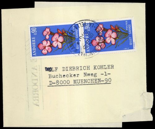 1980, Andorra Französische Post, 252 (2), Brief
