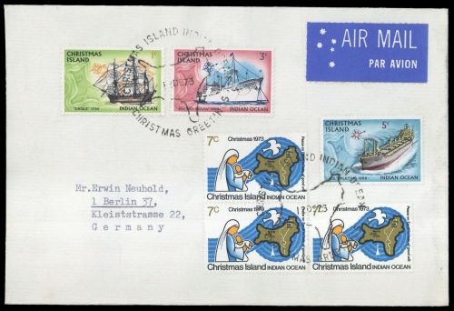 1972, Weihnachtsinseln, 59 (3) u.a, Brief