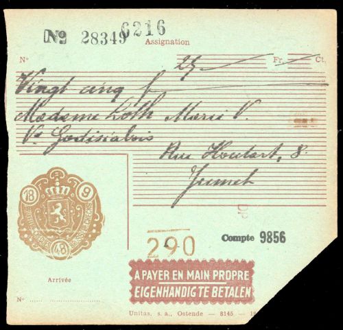 1948, Belgien, Brief