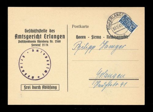 1948, Bizone Zwangszuschlagsmarken, 2, Brief