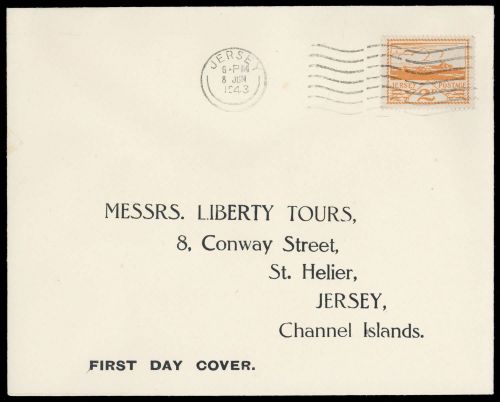 1943, Deutsche Besetzung II. WK Jersey, 6, FDC