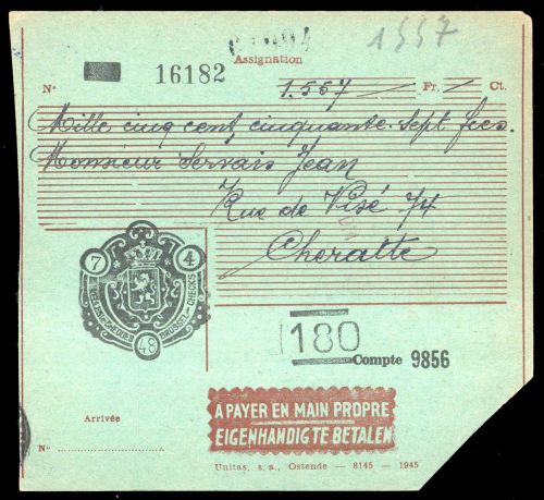 1948, Belgien, Brief