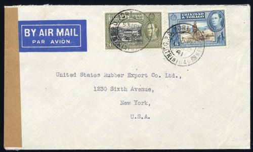 1938, Trinidad und Tobago, 138 u.a., Brief