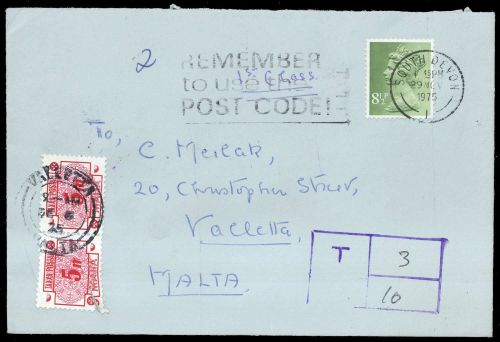 1975, Malta, P 40 (2) u.a., Brief