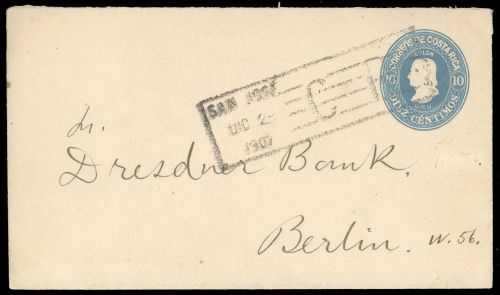 1907, Costa Rica, U 8, Brief