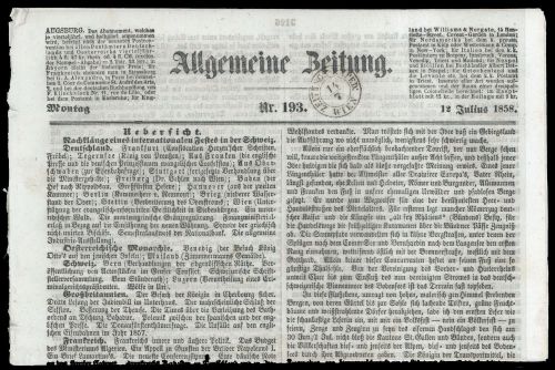1858, Österreich Zeitungsstempelmarken