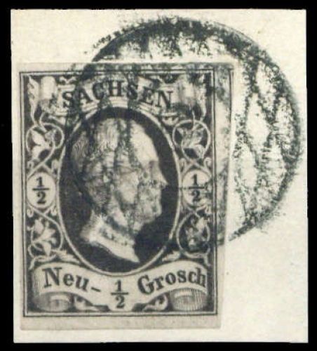 1851, Altdeutschland Sachsen, 3, Briefst.
