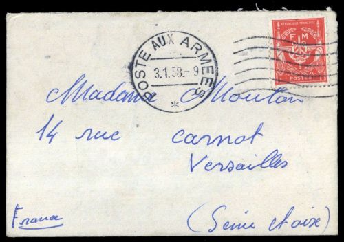 1958, Frankreich, 12 b, Brief