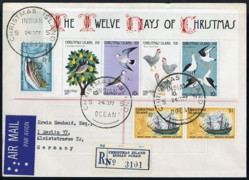 1972, Weihnachtsinseln, 86-89 X, 54 u.a., Brief