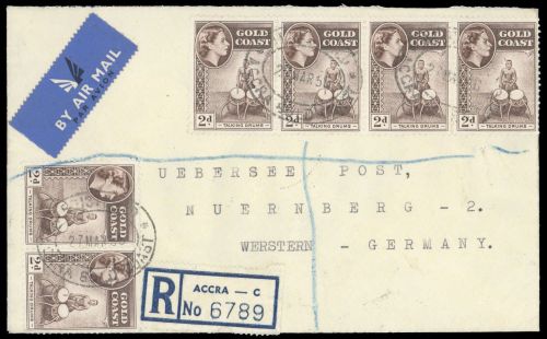 1952, Goldküste, 141 (9), 145, Brief