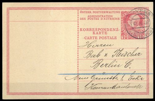 1908, Österreich Post in der Levante, P 28, Brief