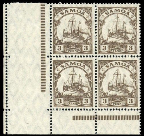 1915, Deutsche Kolonien Samoa, 20 L (2) Ecke, **